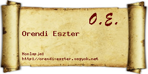 Orendi Eszter névjegykártya
